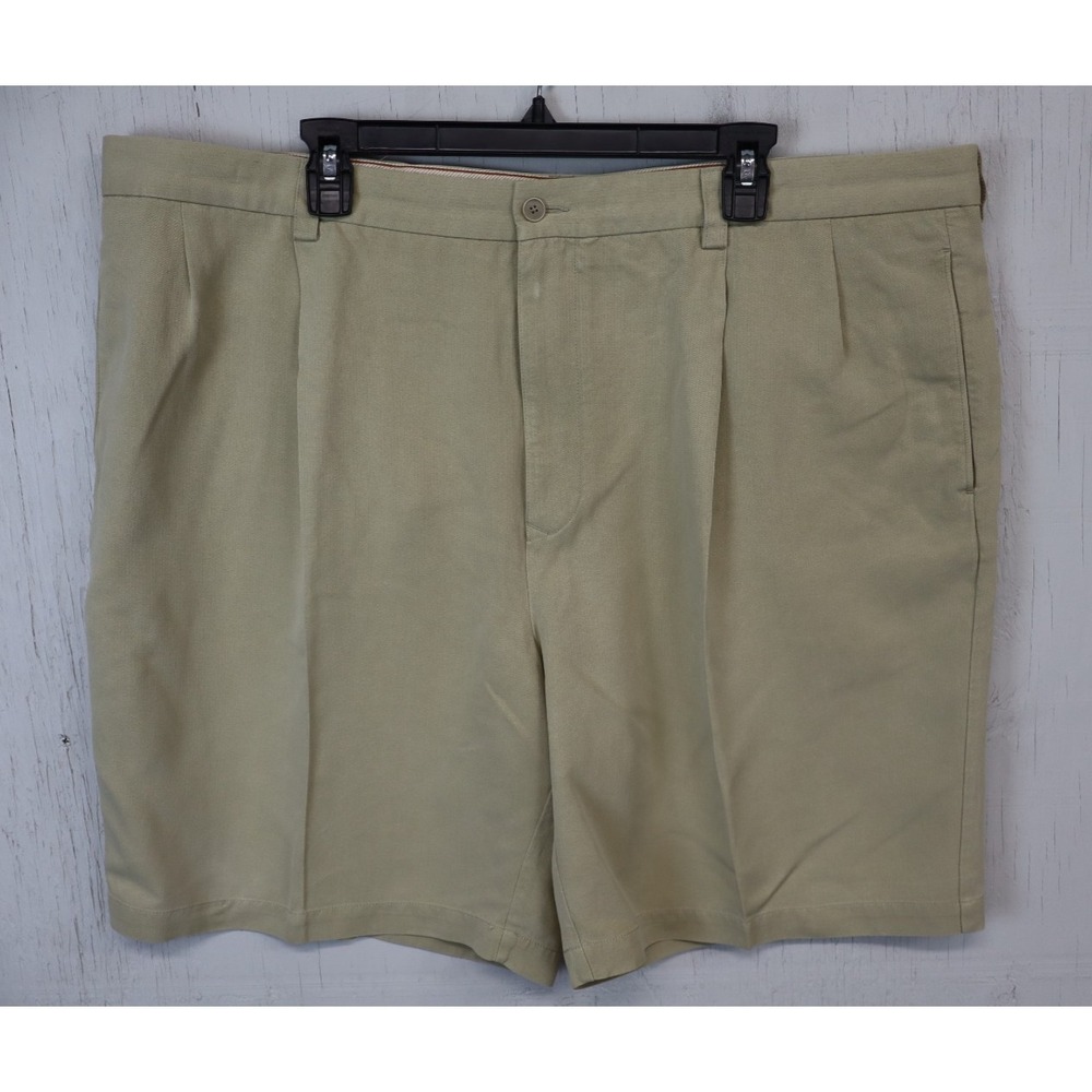Mens Tommy Bahama Shorts Size 44‎ Brown All Silk Casual Pleated Golf Hawaiian